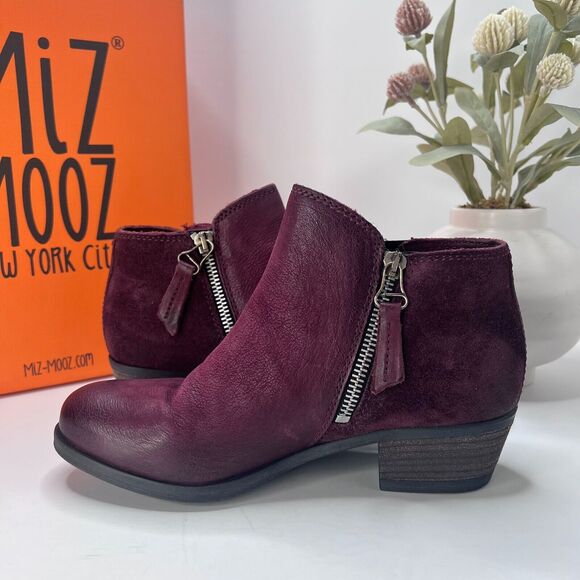 Miz Mooz Bangkok Leather Ankle Boot Side Zip Eggplant 111225 Women EU 36/5.5 NWB - Picture 6 of 11